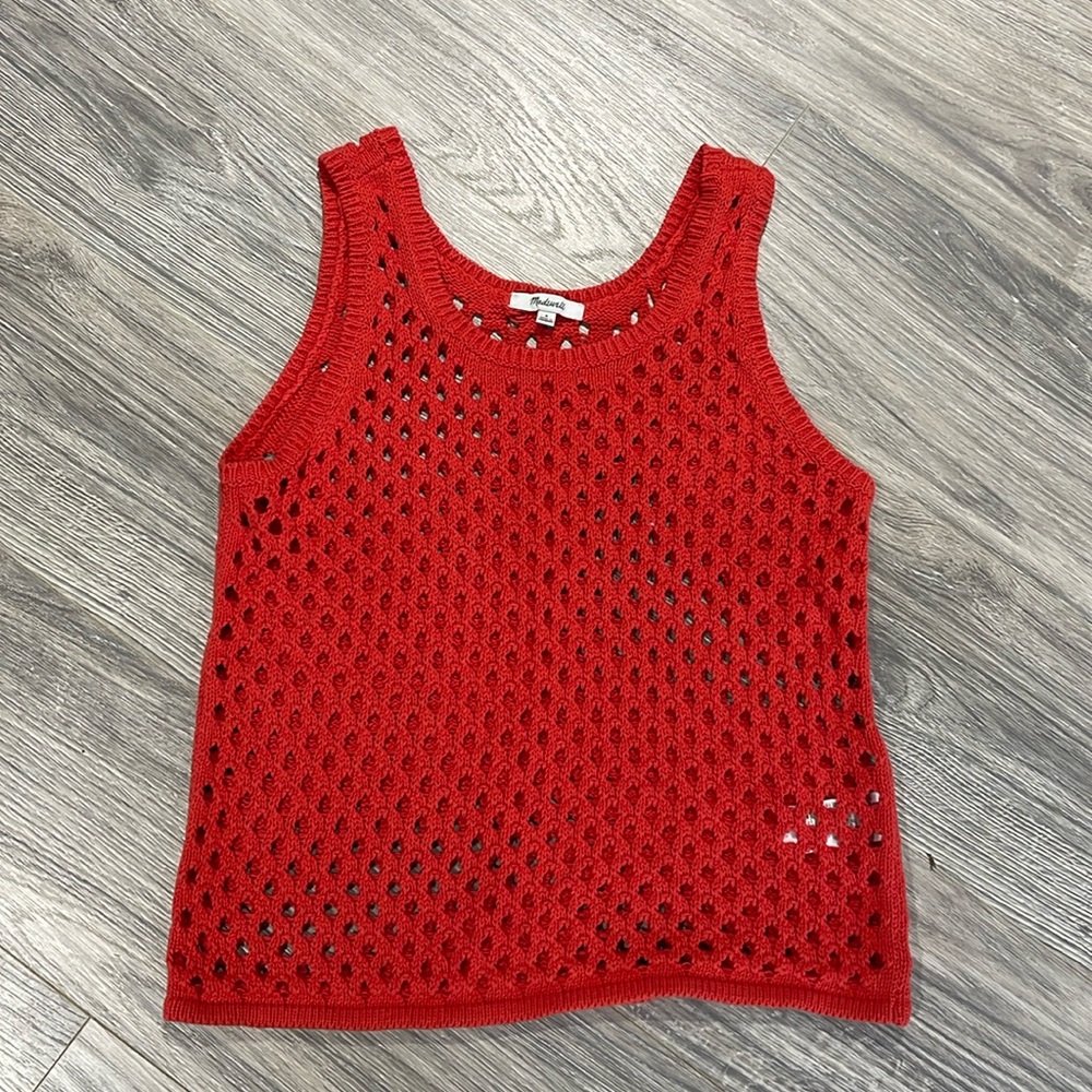 Madewell orange crocheted vest